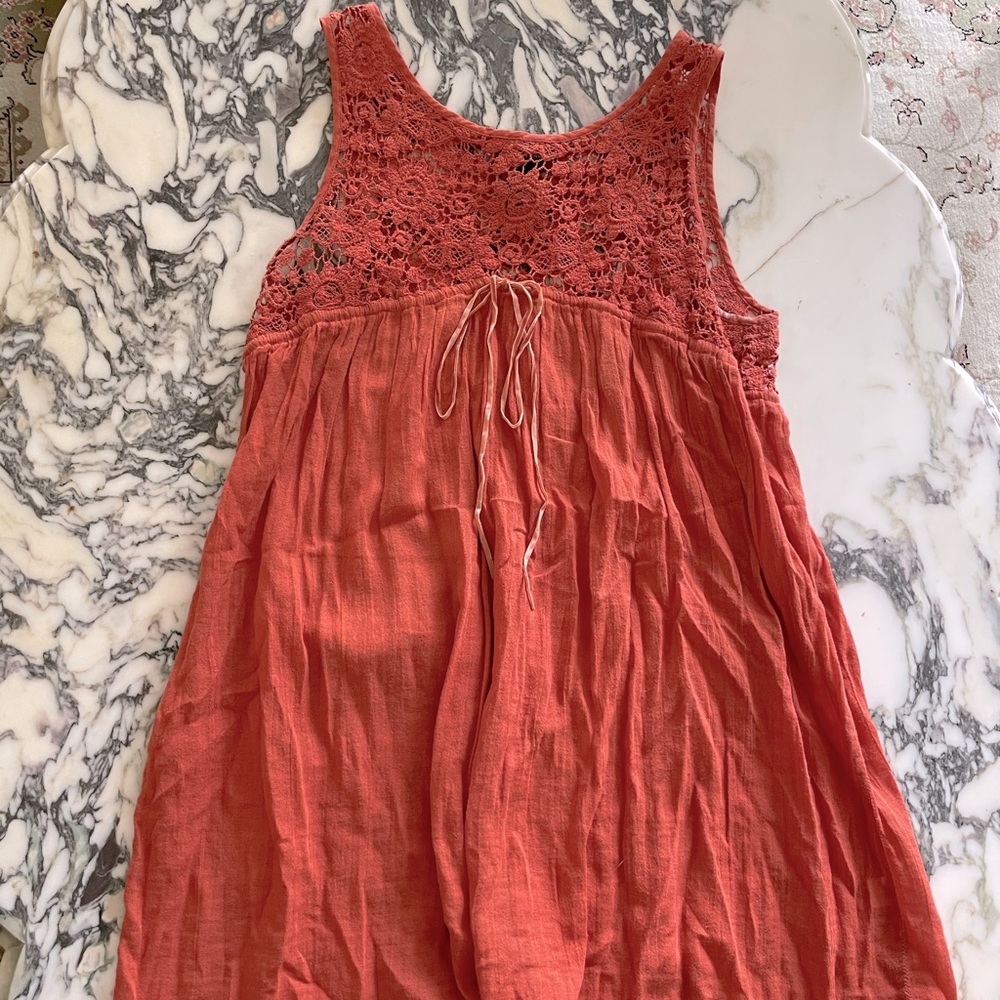 Lucky brand orange lace tunic top